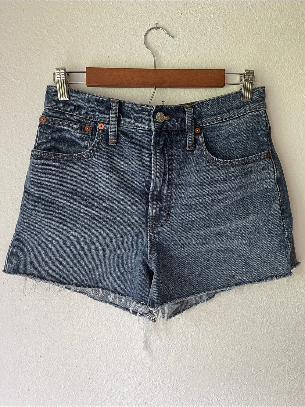 Madewell Size 28 Perfect Jean Short Vintage Wash Denim Cutoff Shorts - Blue